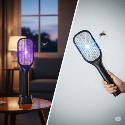 Rachetă electrică YISSVIC cu 4000V și lumină UV – Ideală pentru țânțari și muște