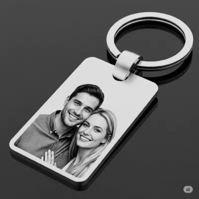 Breloc personalizat cu poză și gravură text